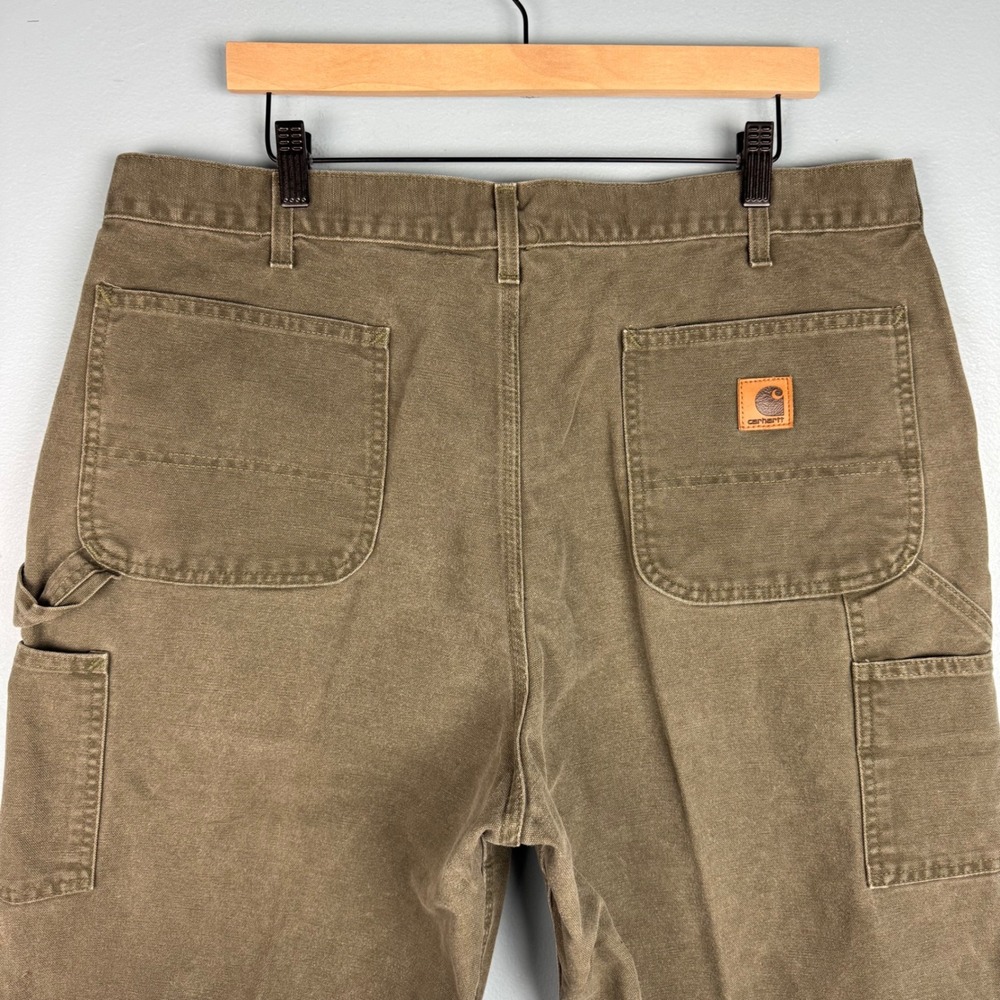 Carhartt B11 Dungaree Fit Carpenter Pants Men's 40x33‎ Mos Green Cotton Workwear - Picture 5 of 7